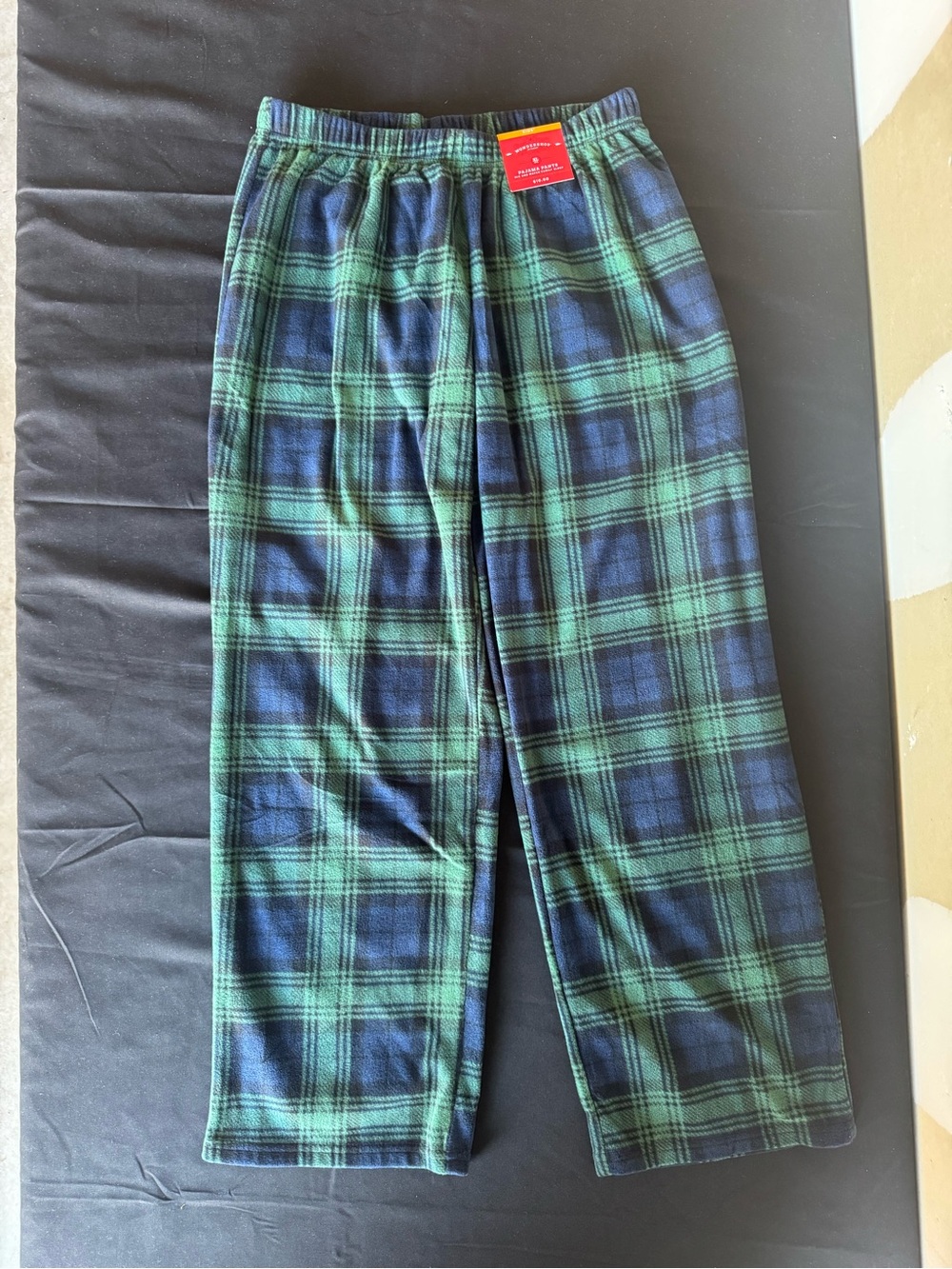 NWT Wondershop Kids Green Navy Blue Plaid Fleece Pajama Pants Size XL (14)
